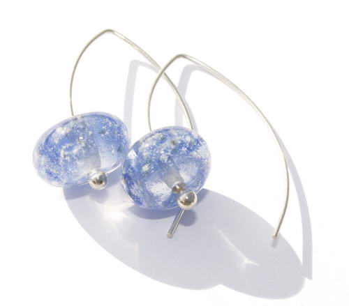 Oorbellen V haak blauw